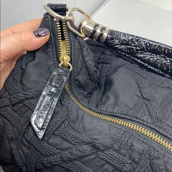 Stuart WeitzmanBlack Quilted Fabric Hobo Bag - Picture 16 of 16